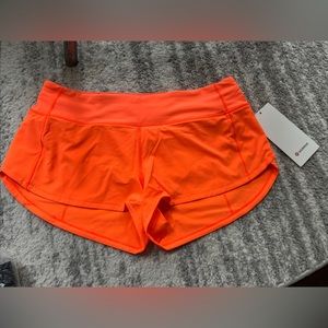 Lululemon speed ups 2.5” Highlite Orange NWT!! Hot Color